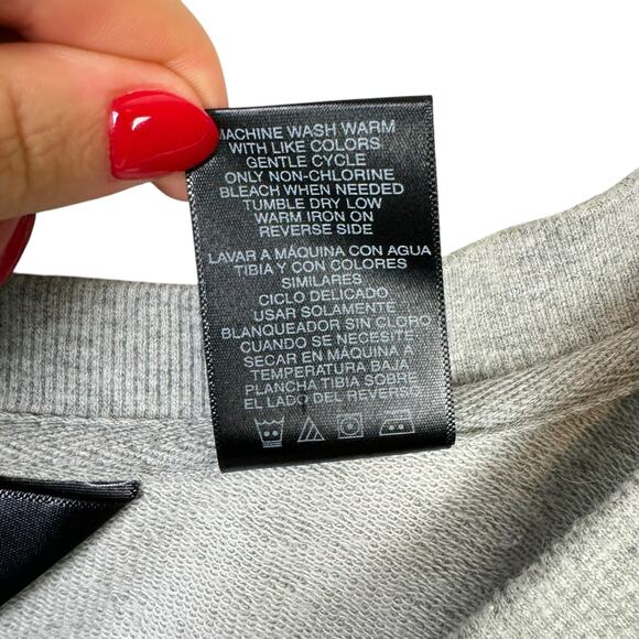 Norma Kamali Gray Pullover V-neck Kangaroo Pocket Sweatshirt Tunic Mini Dress - Picture 12 of 12